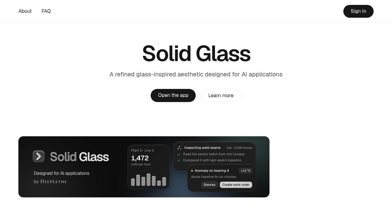 Solid glass preview